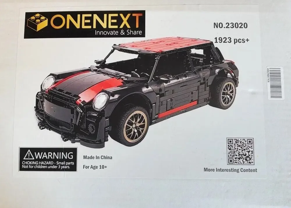 ONENEXT Mini Sports Car Model 23020 Building Set 1923 Pieces 10+ Black Red New